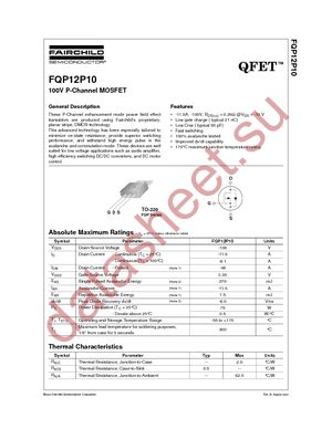 FQP12P10 datasheet  